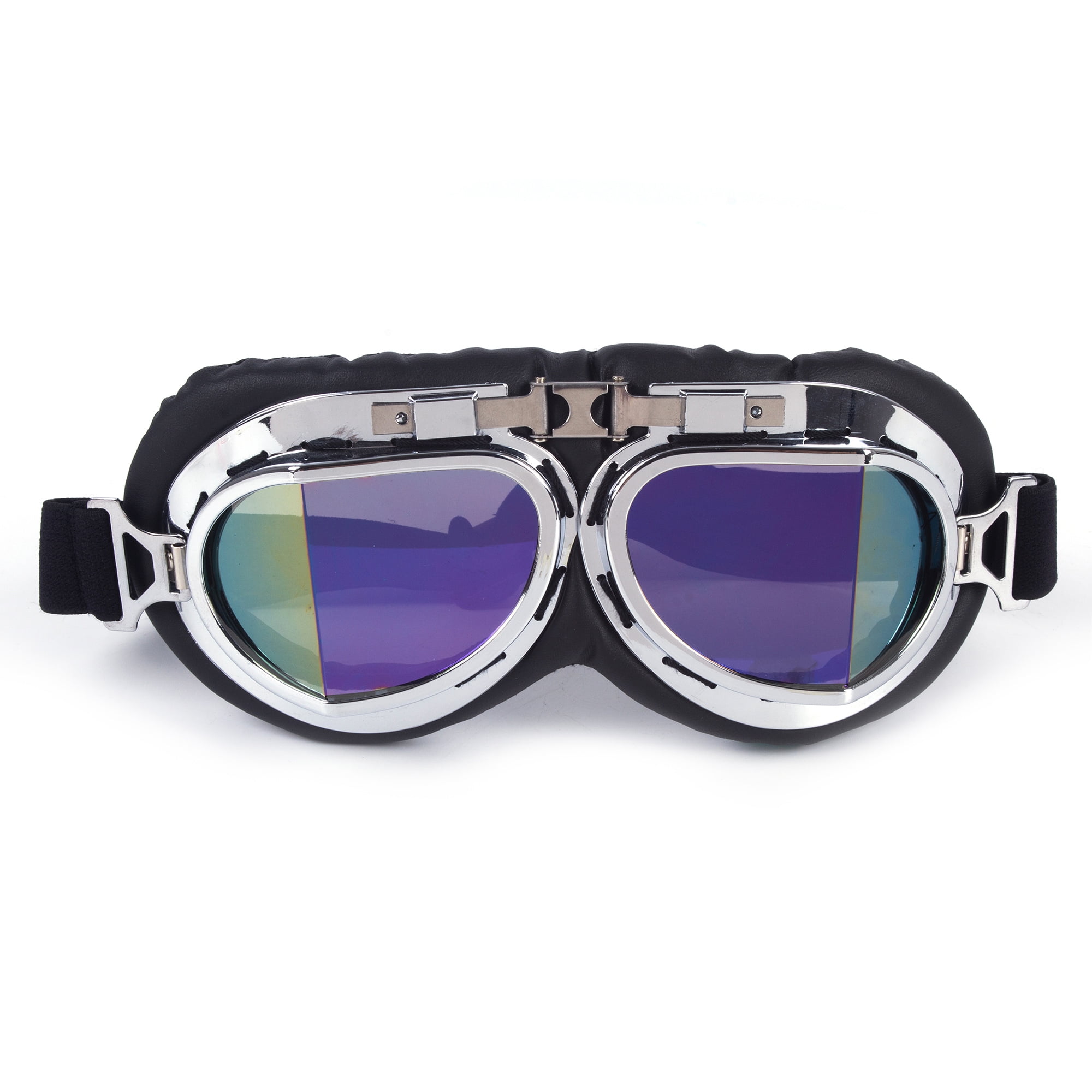 H-MetHlonsy Foldable Retro Motorcycle Goggles Jet Pilot Aviator Cruiser Vintage Moto Biker Cycling Goggles Scooter Glasses